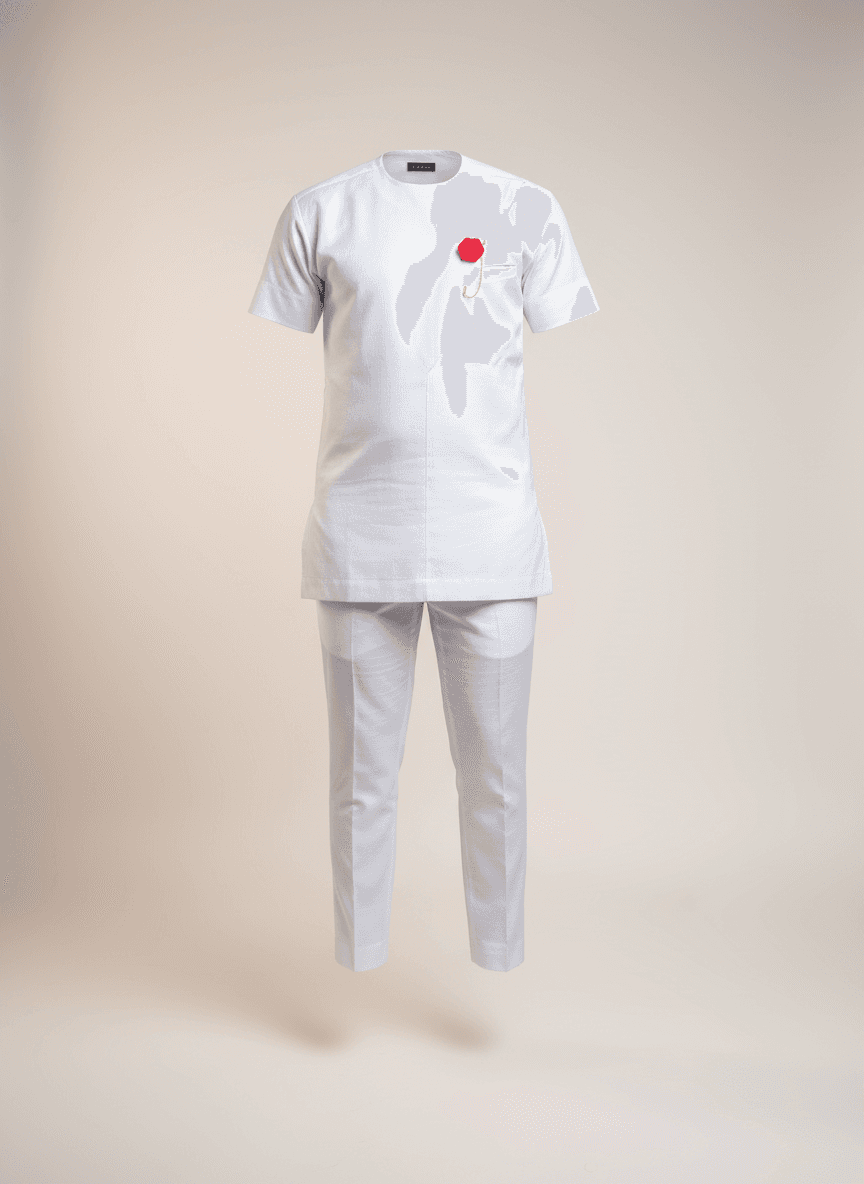 Crisp White Cotton Two-Piece Set