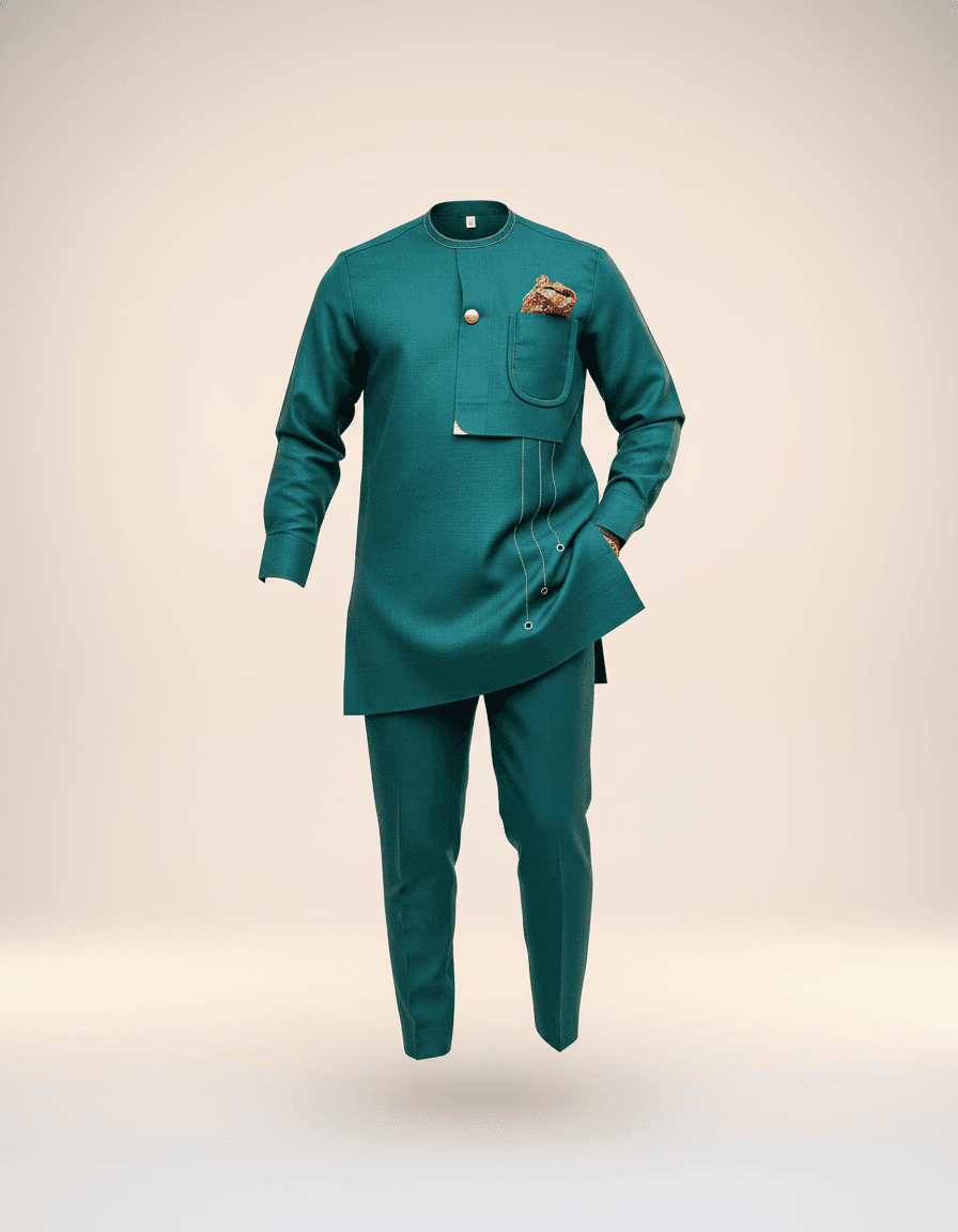 Deep Teal Cotton Two-Piece Set