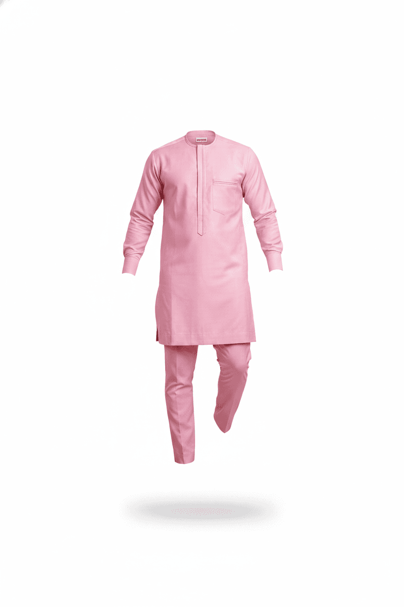 Light Pink Cotton Tailored Two-Piece Set