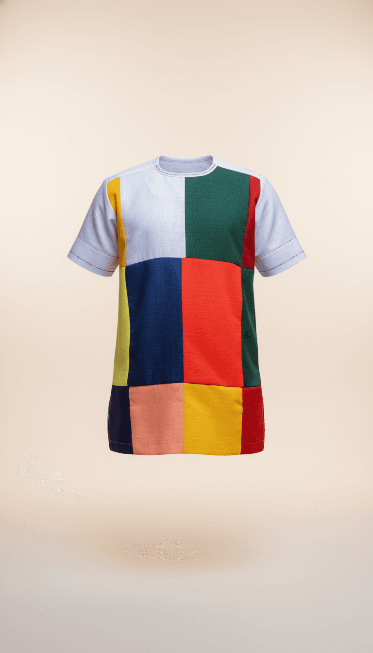 Vibrant Patchwork Cotton Dashiki Set